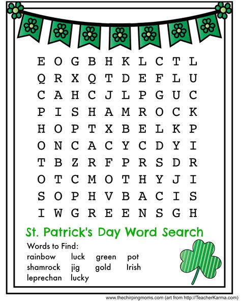 Free Printable St Patrick S Day Word Search